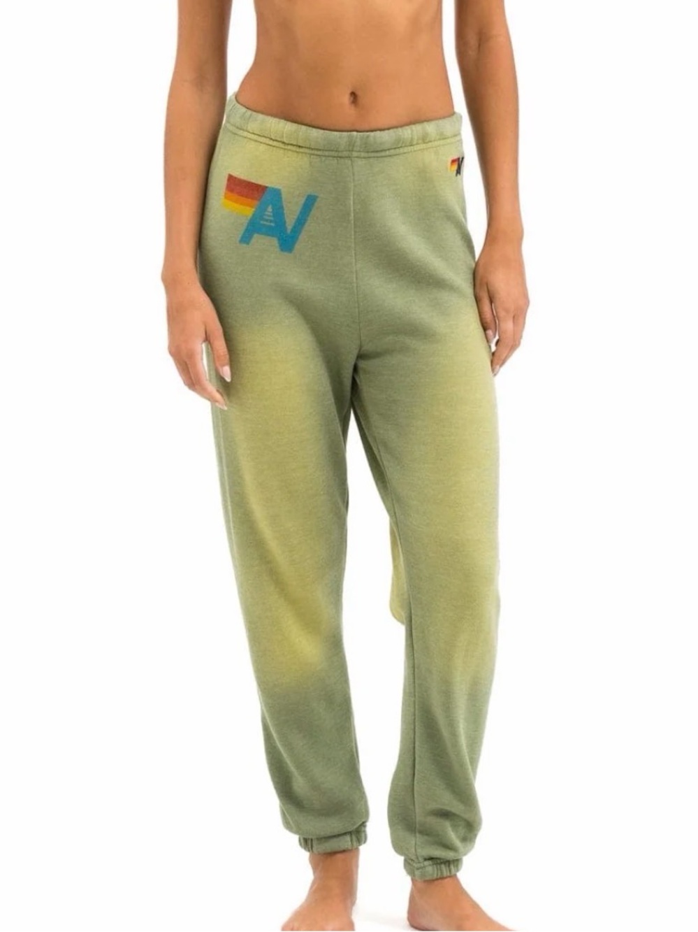 Aviator Nation Olive Green Vintage Logo Joggers -